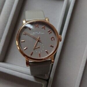 Marc by Marc Jacobs baker rose grey leather watch